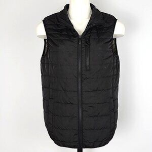 Only  Sons Men's Vest Black Side Pockets Full Zip Green Lining Size Small